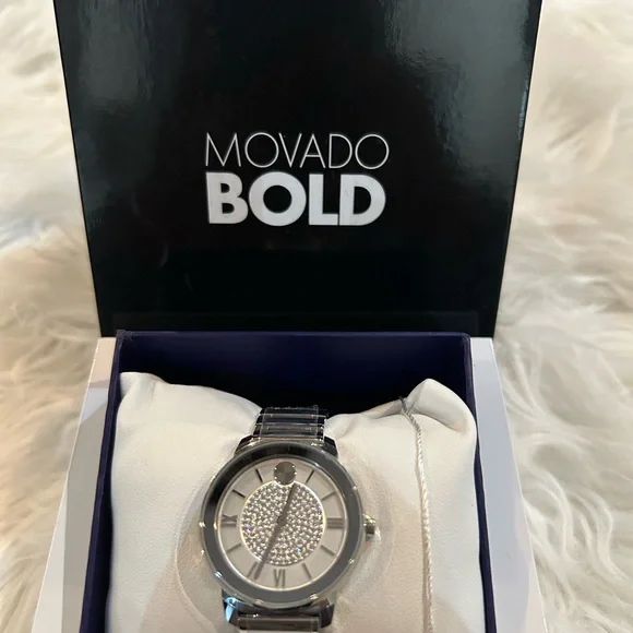 Movado Bold Silver and Black Men's Watch